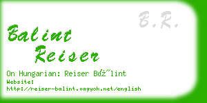 balint reiser business card